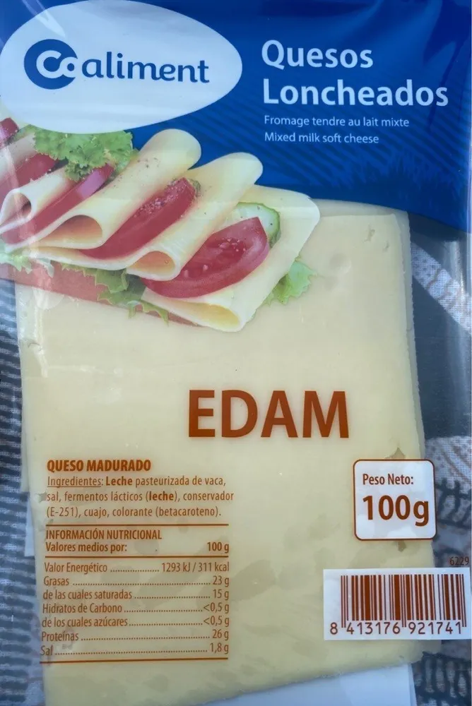 Queso loncheado Edam