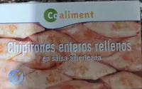 Chipirones enteros rellenos en salsa americana