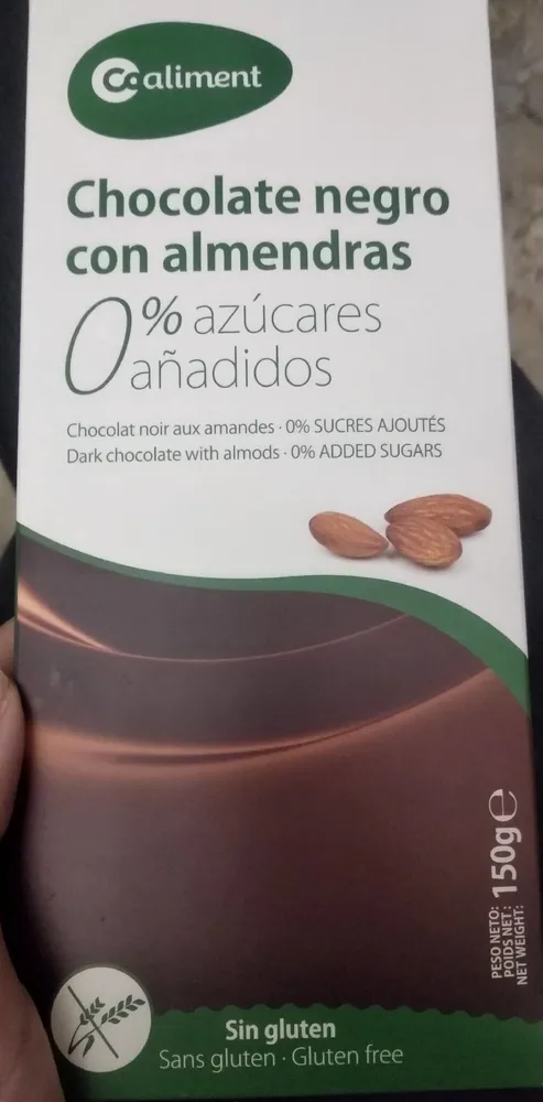 Chocolate negro con almendras