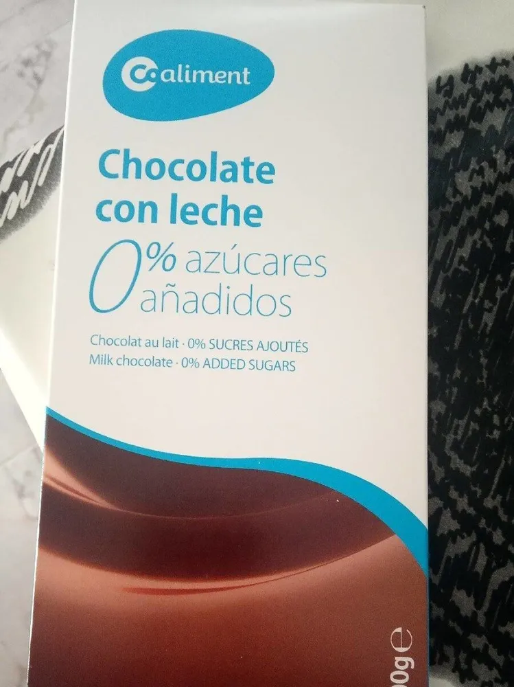 Chocolate con leche 0%azucares añadidos