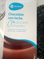Chocolate con leche 0%azucares añadidos