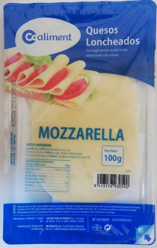 Quesos Loncheados Mozzarella