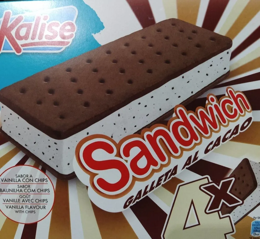 Helado Sandwich al cacao