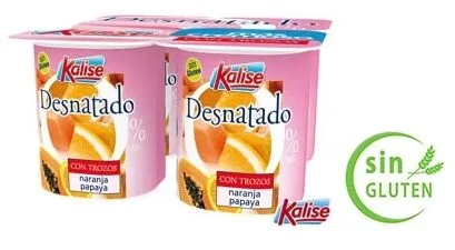 Desnatado con trozos naranja papaya