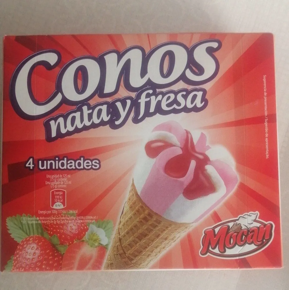Conos nata y fresa