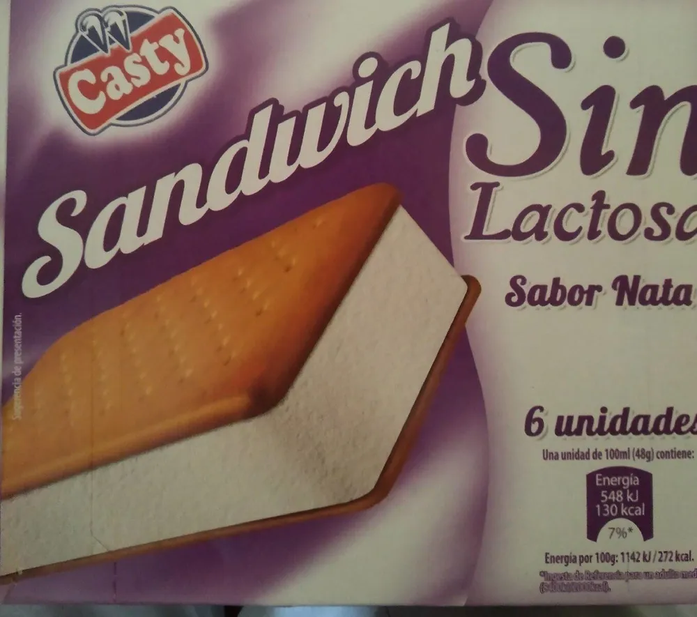 Sandwich sin lactosa