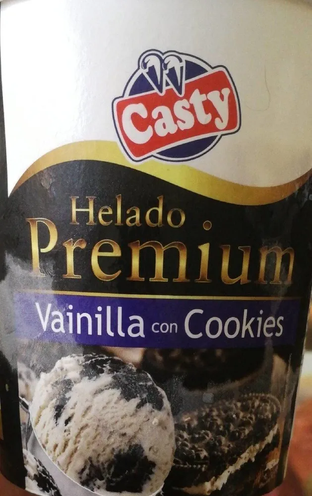 Helado premium vainilla con cookies