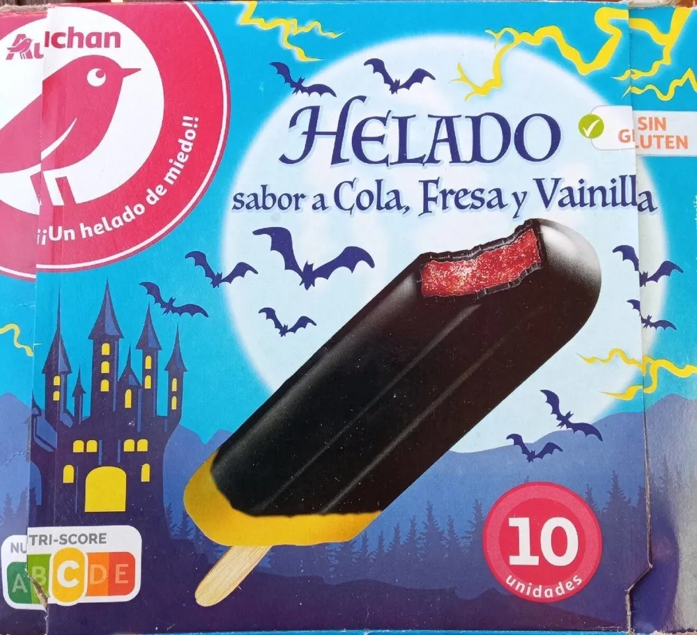 Helado sabor a Cola, Fresa y Vainilla