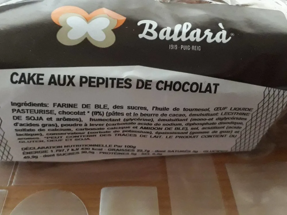 Cake aux pépites de chocolat