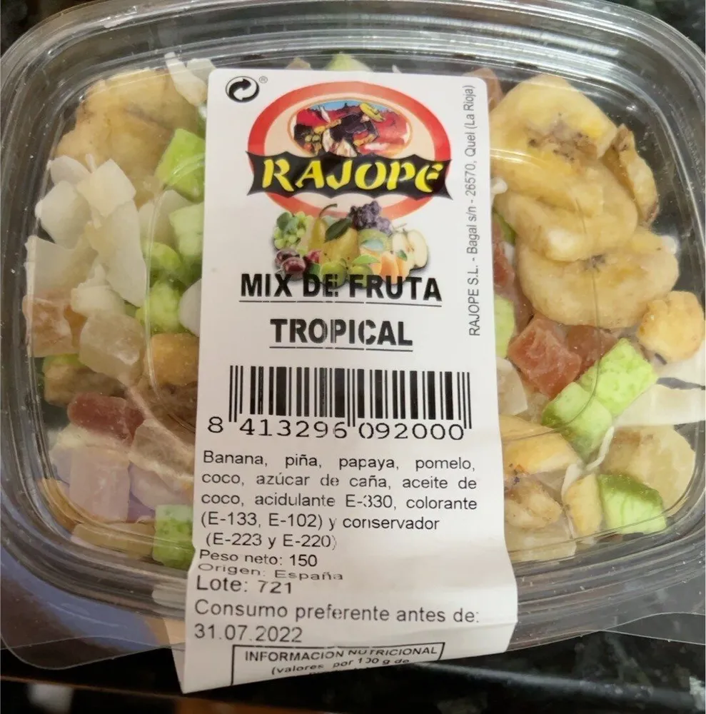 MIX DE FRUTAS TROPICAL DESHIDRATADA