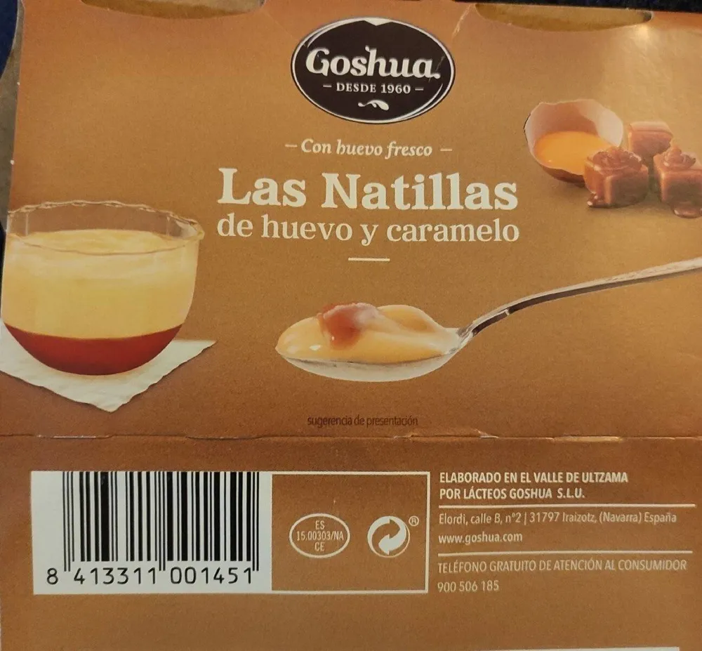 Las natillas de huevo y caramelo