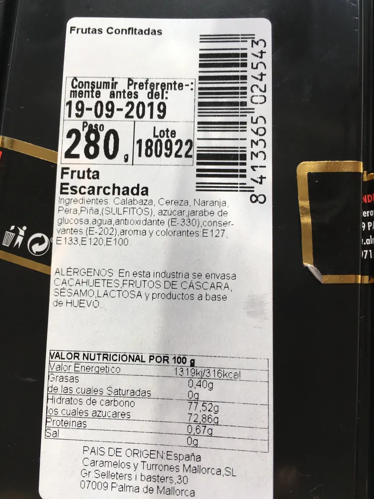 Frutas escarchadas