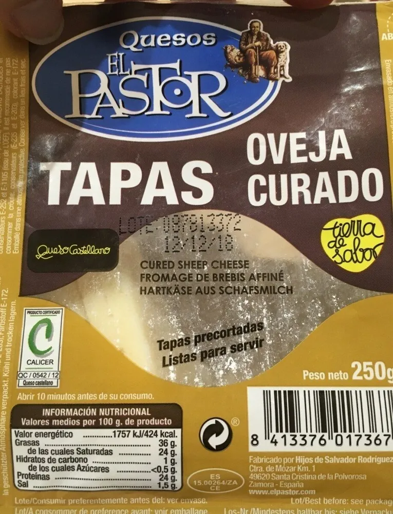Queso Oveja Curado Tapa Pastor