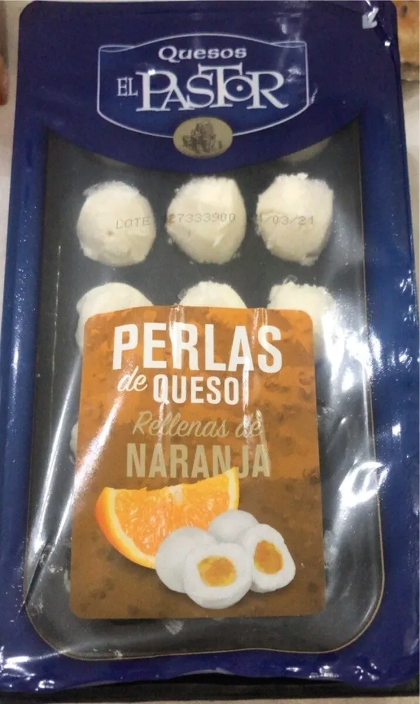 Perlas de queso naranja