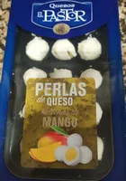 Perlas de queso rellenas de mango