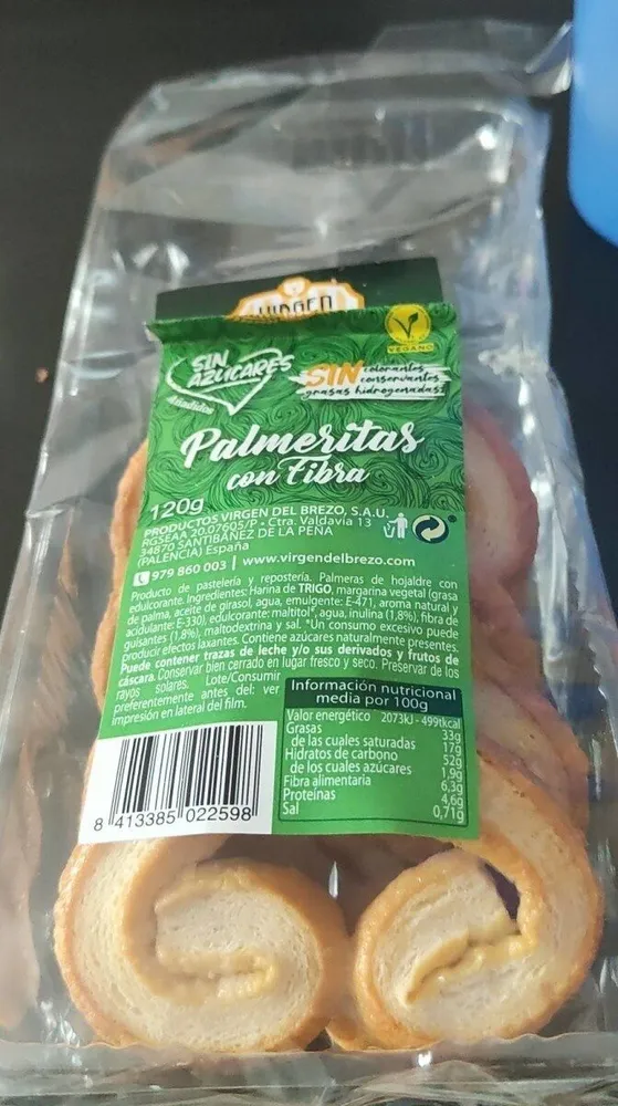 Palmeritas con fibra