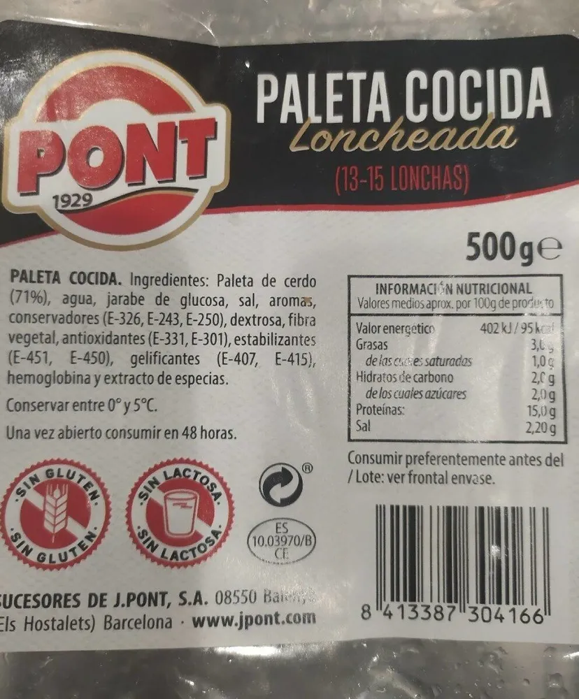 Paleta cocida