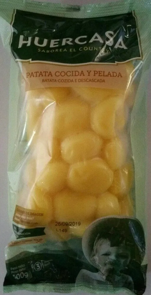 Patata cocida y pelada