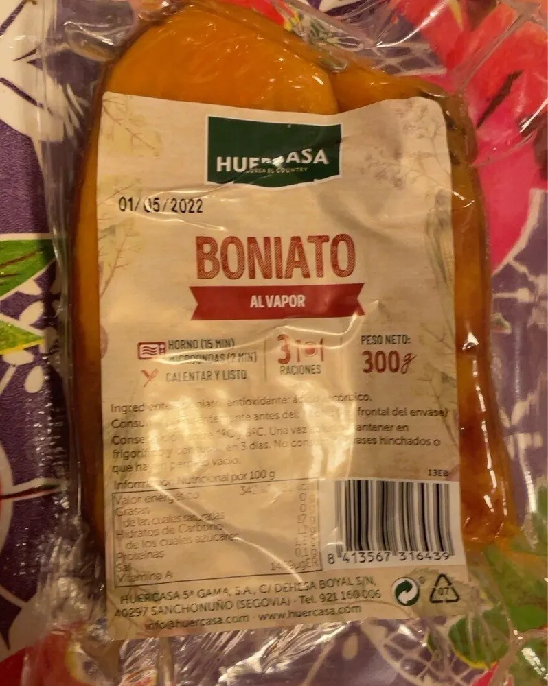 Boniato al vapor