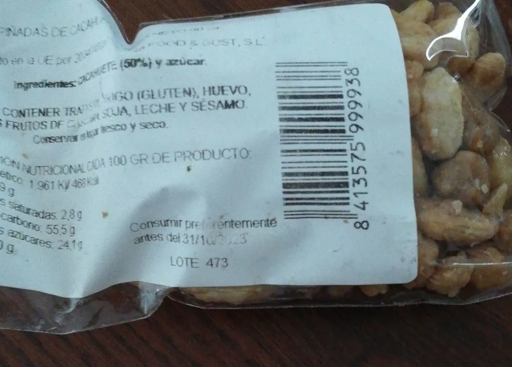 Garrapiñada de cacahuetes