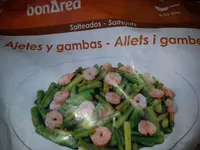 Salteado de ajetes y gambas