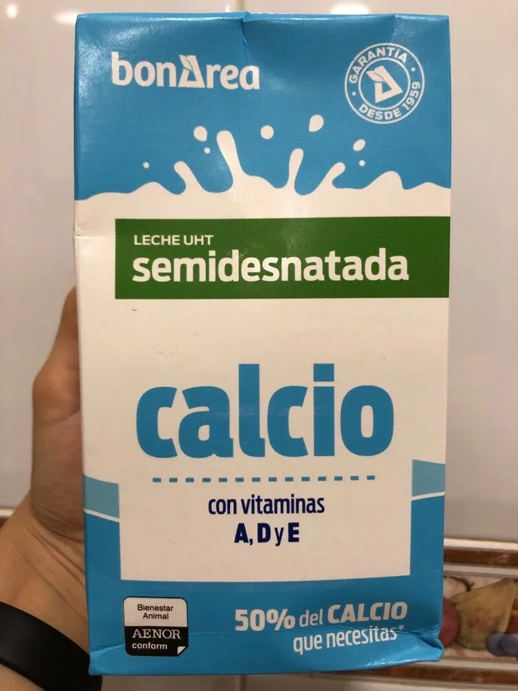 Leche semidesnatada calcio