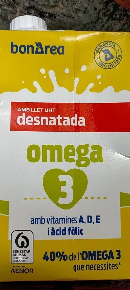 Leche desnatada omega 3