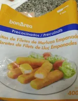 Varitas de filetes de merluza empanadas