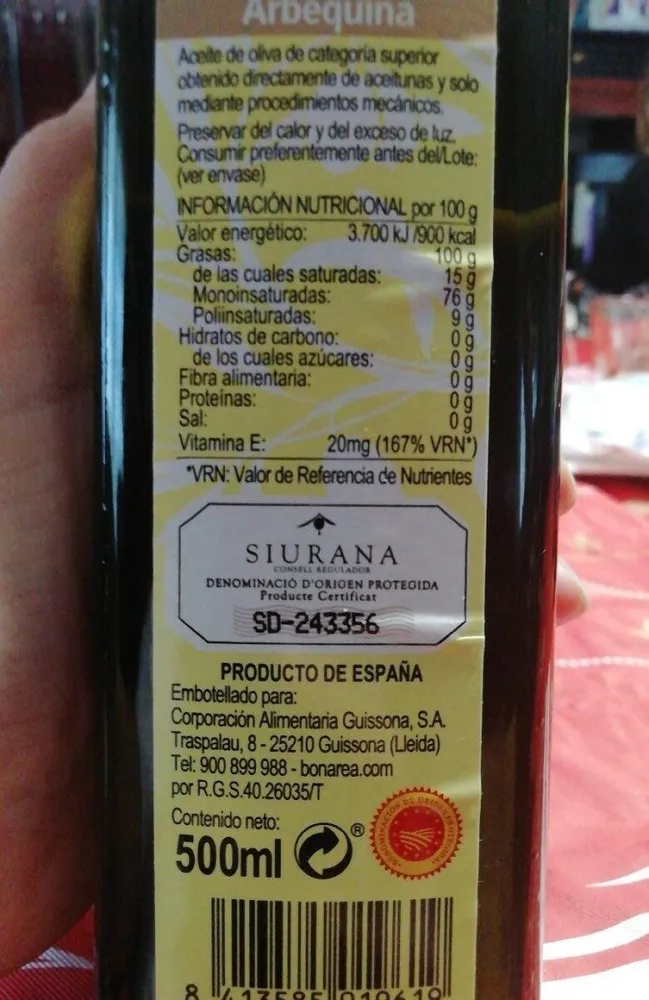 Aceite de oliva virgen extra