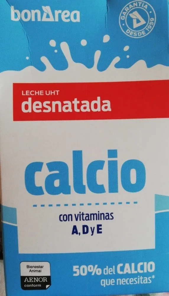 Leche desnatada calcio
