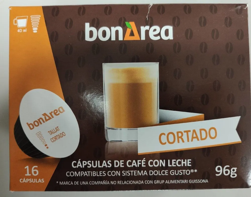 Cápsulas de café con leche cortado