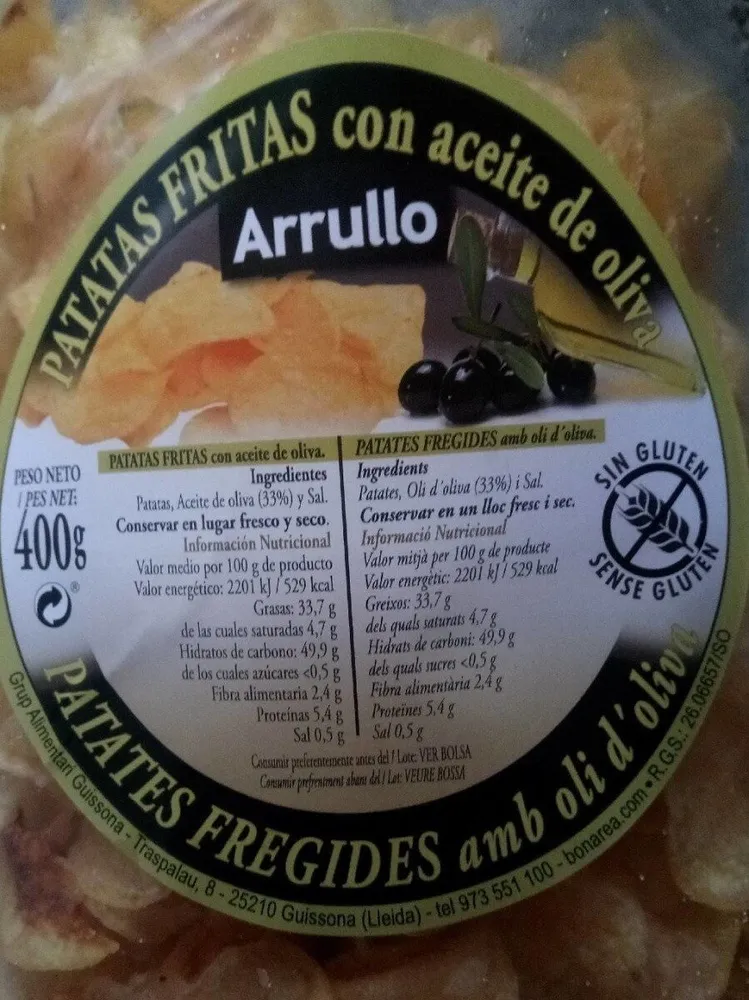 Patatas fritas con aceite de oliva