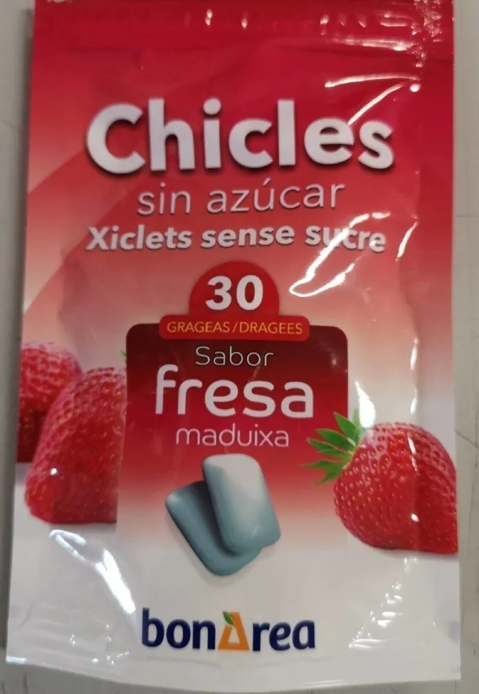 Chicles sin azúcar sabor fresa