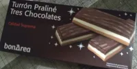 Turrón praliné tres chocolates
