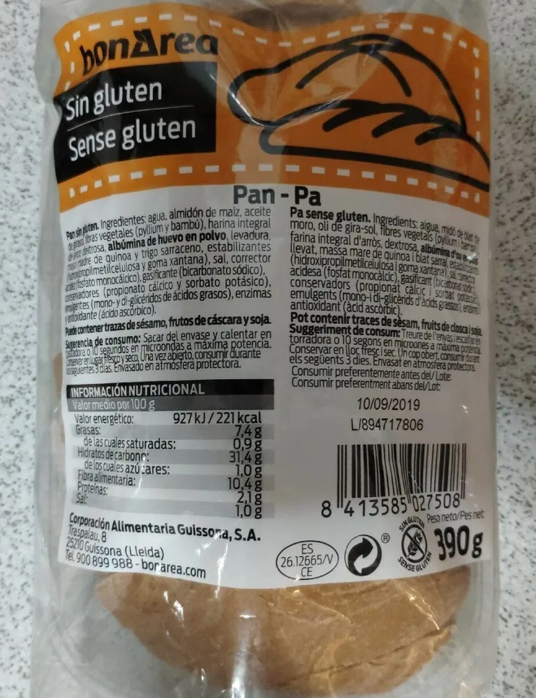 Pan sin gluten