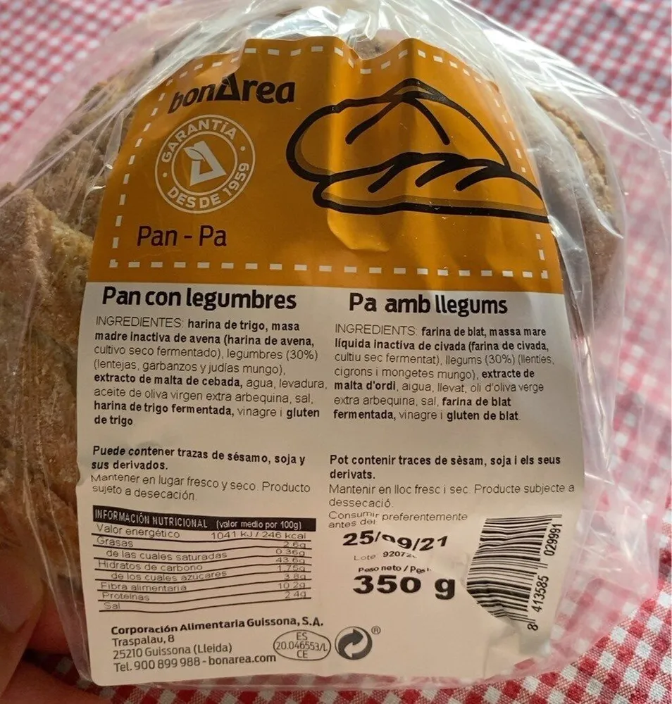 Pan con legumbres