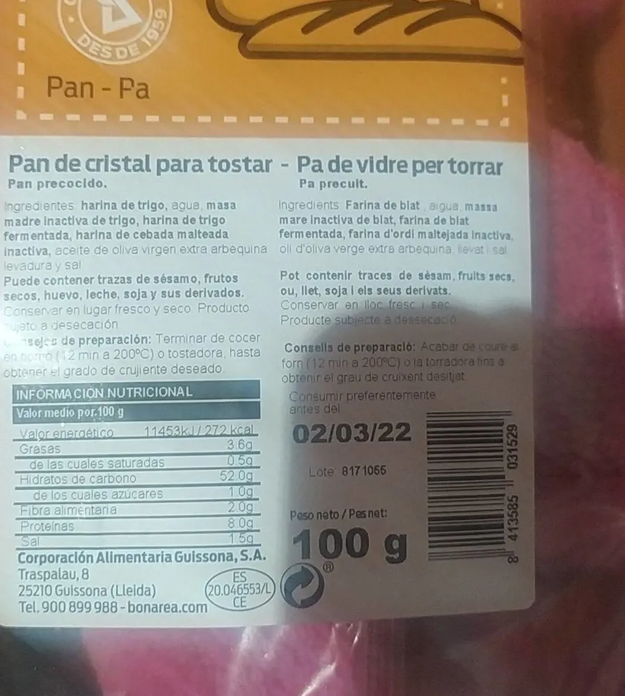 Pan cristal
