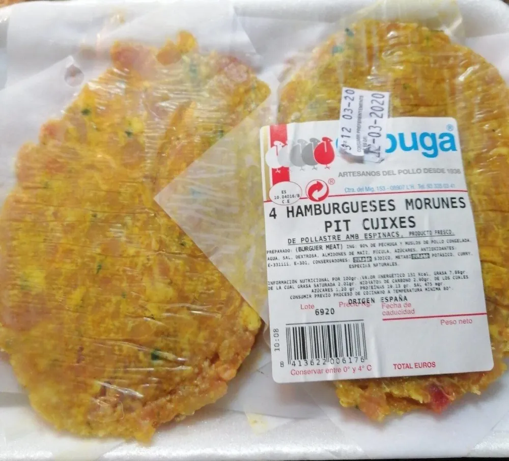 4 Hamburgueses Morunes Pit Cuixes amb espinacs