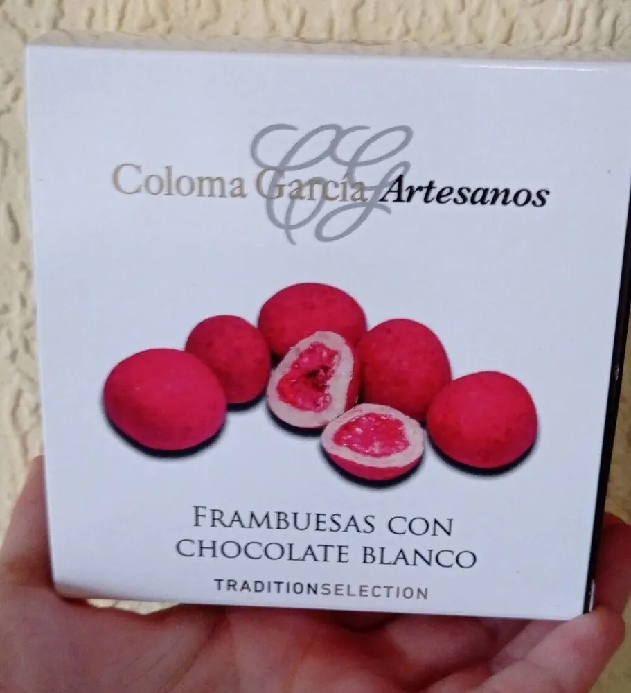 Frambuesas con chocolate blanco