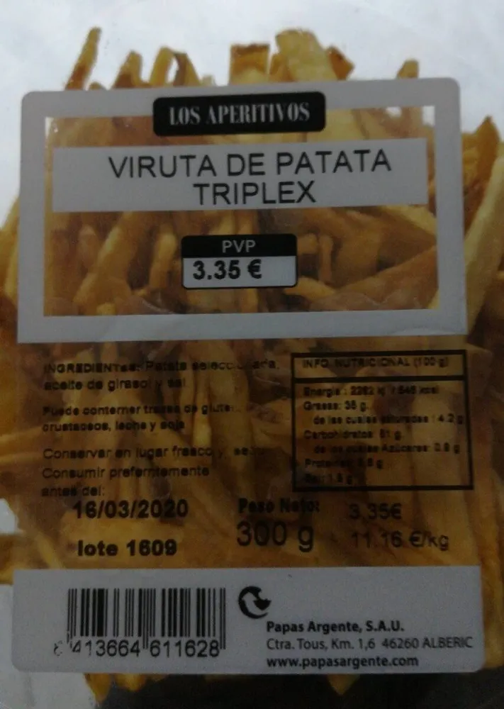 VIRUTA DE PATATA TRIPLEX