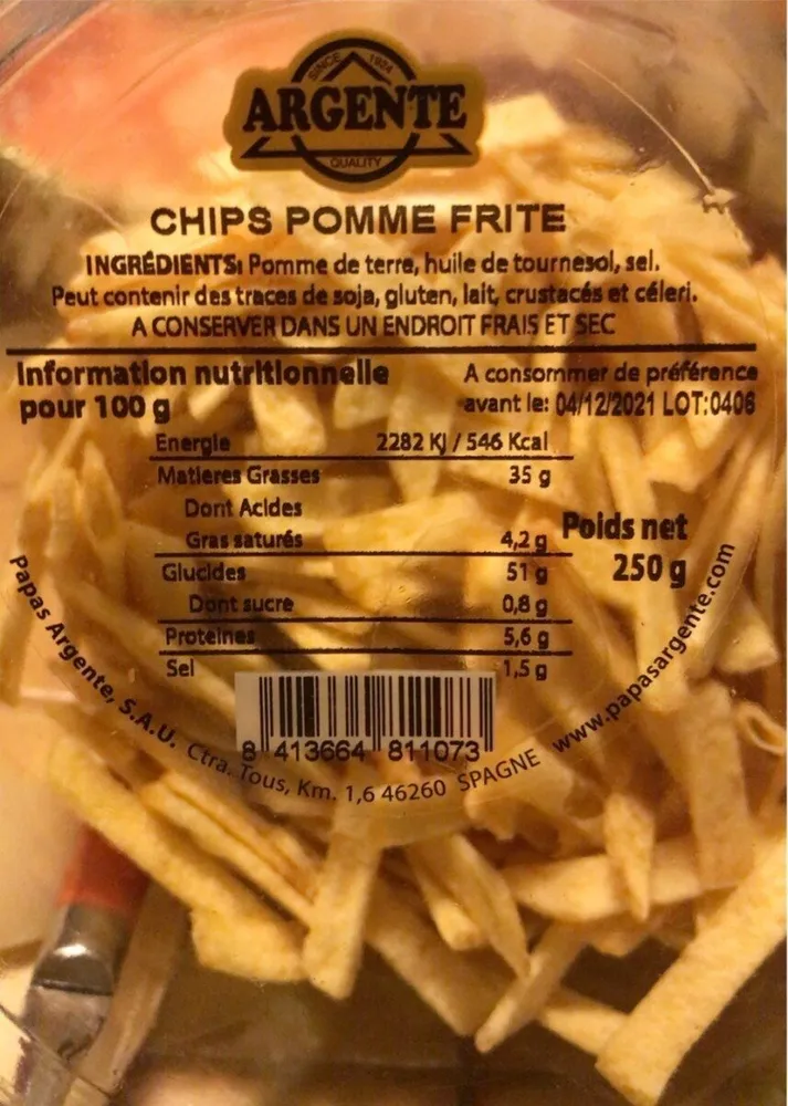 Chips pomme frite