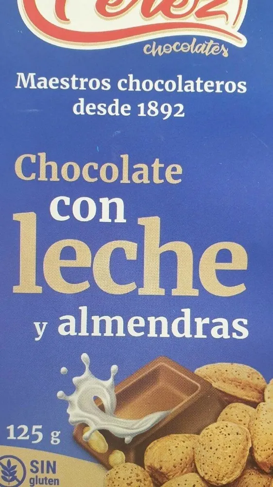 Chocolate con leche y almendras