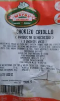 Chorizo criollo