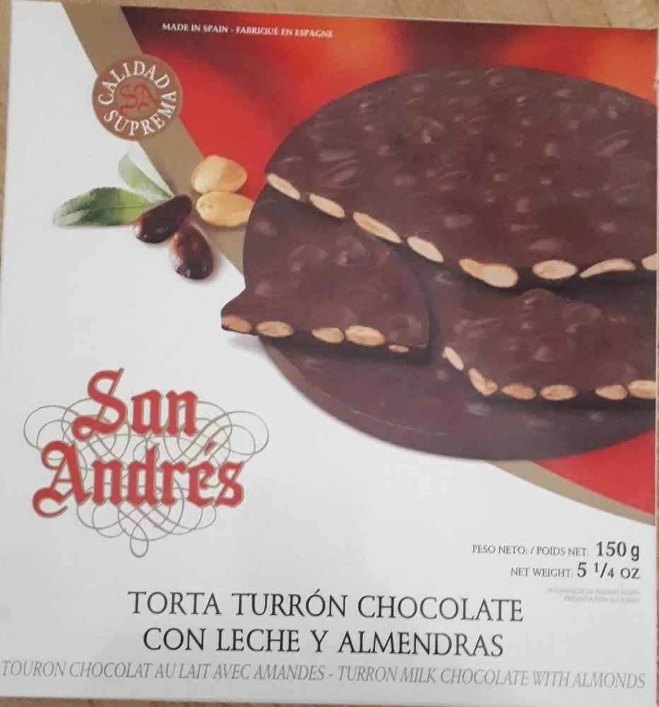 Torta turron chocolatecon leche y almendras