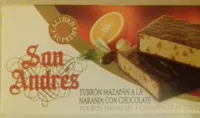 Turrón mazapan a la naranja con chocolate