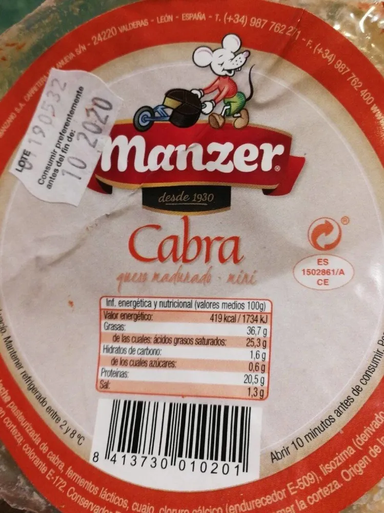 Queso de cabra madurado Manzer