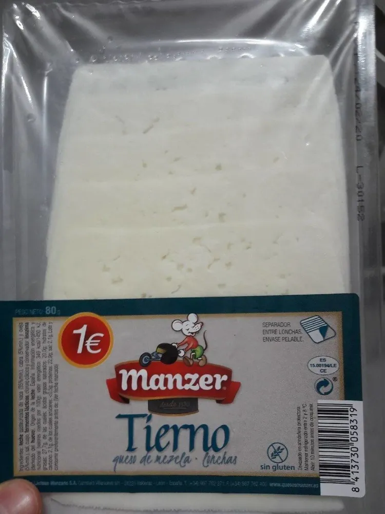 Queso tierno de mezcla lonchas Manzer