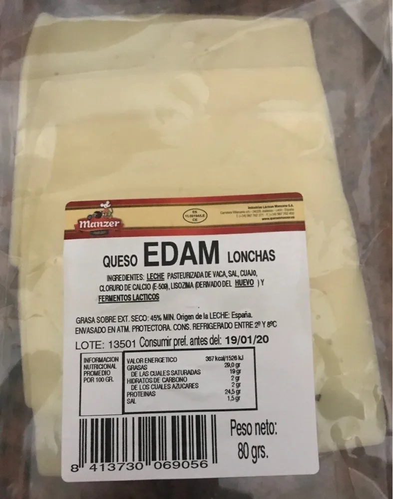 queso edam lonchas