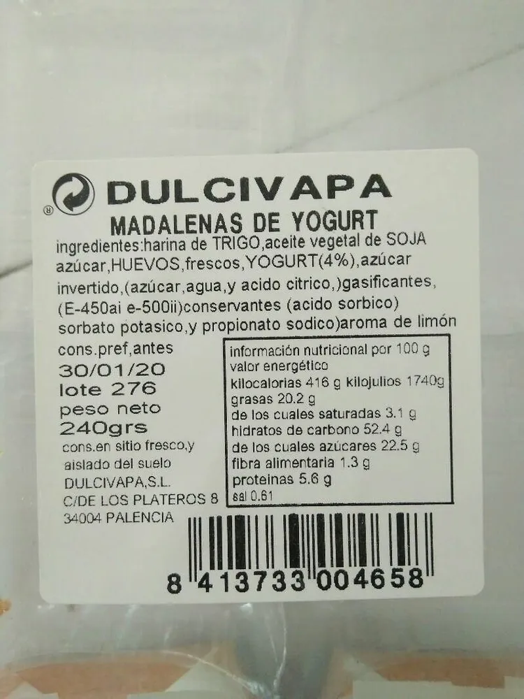 Madalenas de yogurt