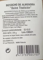 Bizcocho de almendras envase 375g